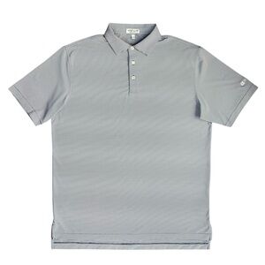 Peter Millar Summer Comfort Polo Shirt Mens Large Golf Striped Embroidered Logo